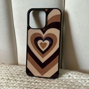 Brown Hearts iPhone 14 Pro Max Case
